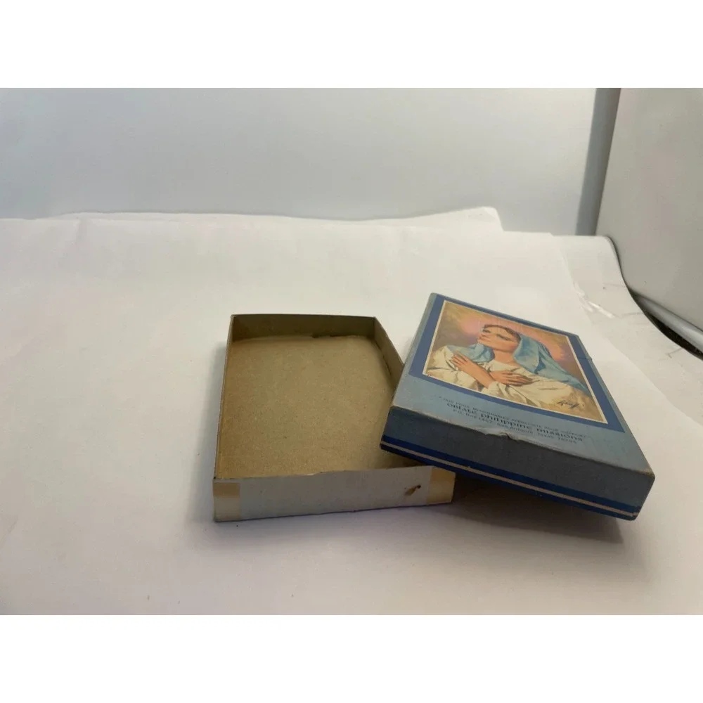 Vintage Catholic Virgin Mary Stationery box (just box)